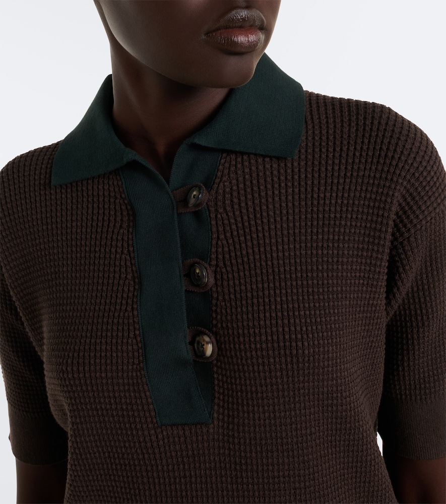 Waffle-Knit Cotton And Cashmere-Blend Polo
