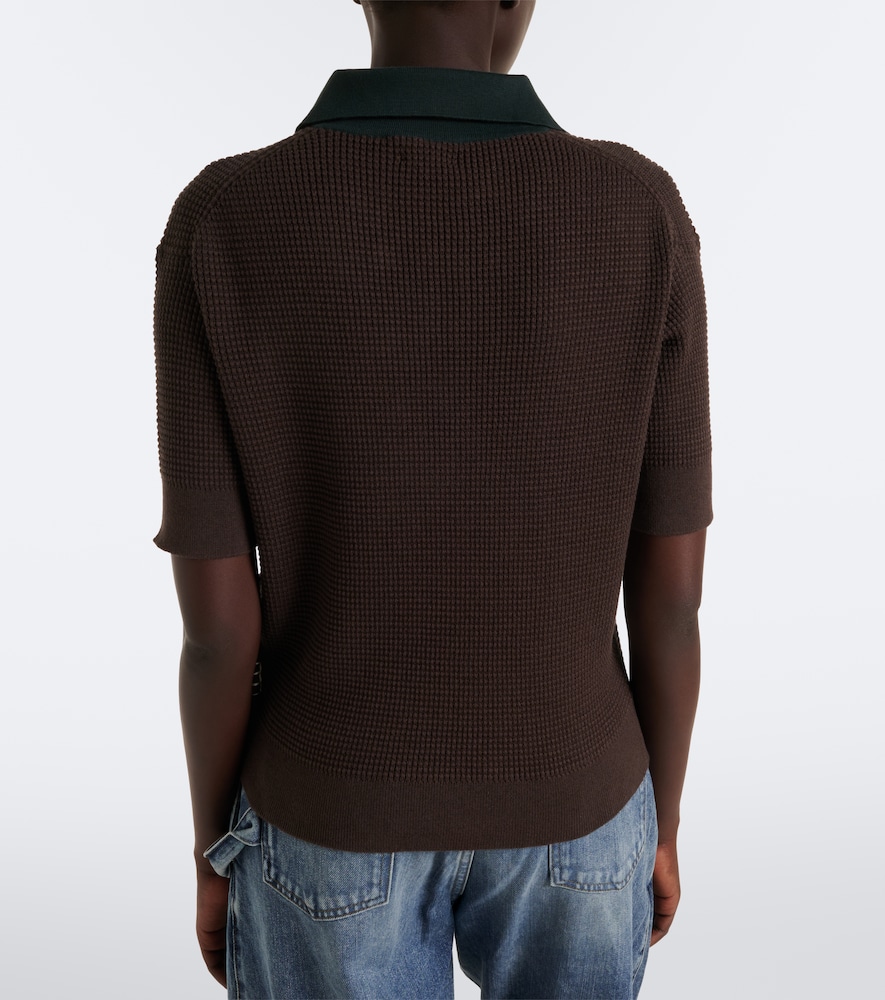 Waffle-Knit Cotton And Cashmere-Blend Polo