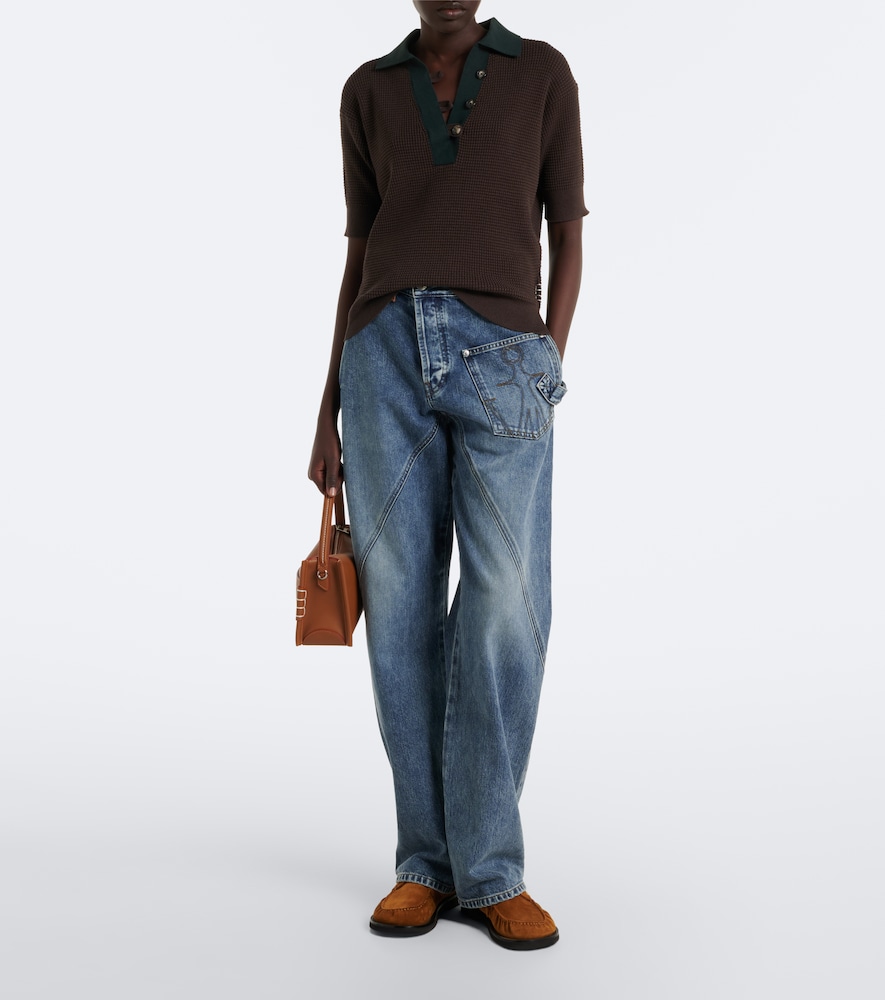 Waffle-Knit Cotton And Cashmere-Blend Polo