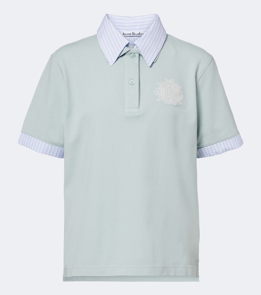 Acne Studios Layered cotton-blend piqué polo shirt　Acne Studios レイヤード コットンブレンド ピケ ポロシャツ Acne