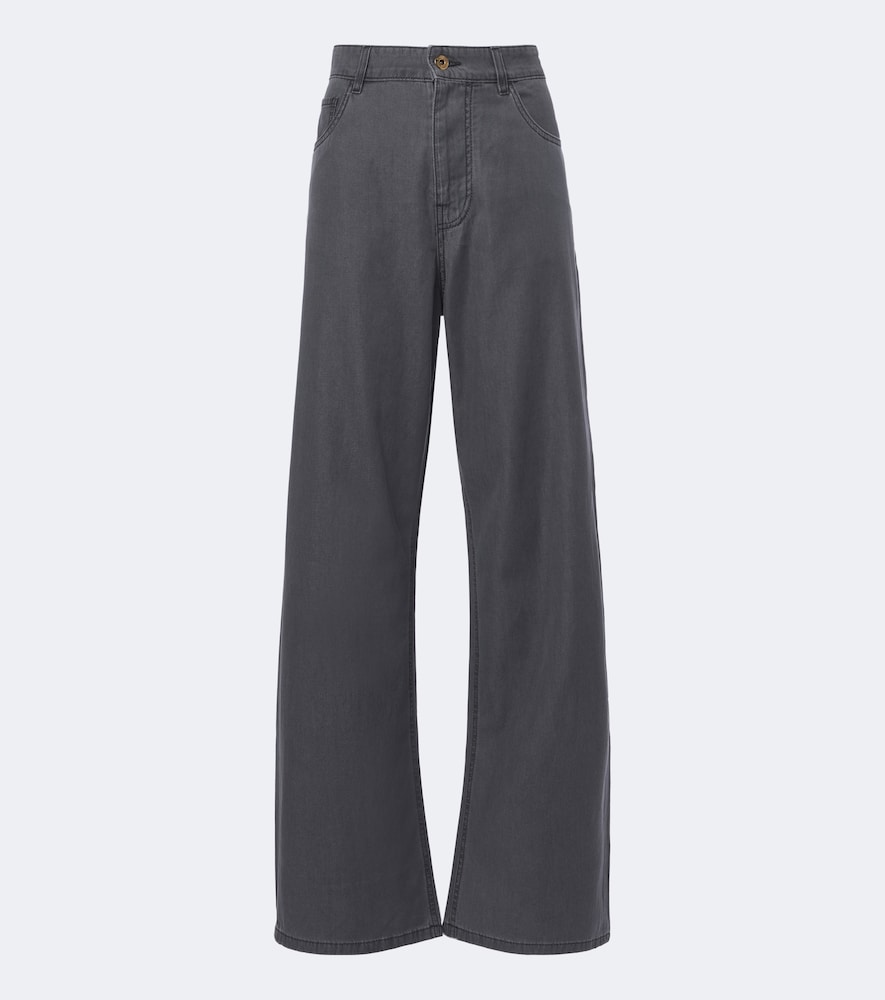 Pantaloni a gamba larga in chambray