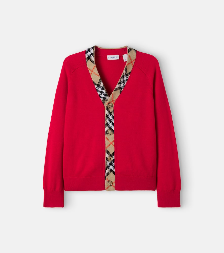 Cardigan in lana Burberry Check