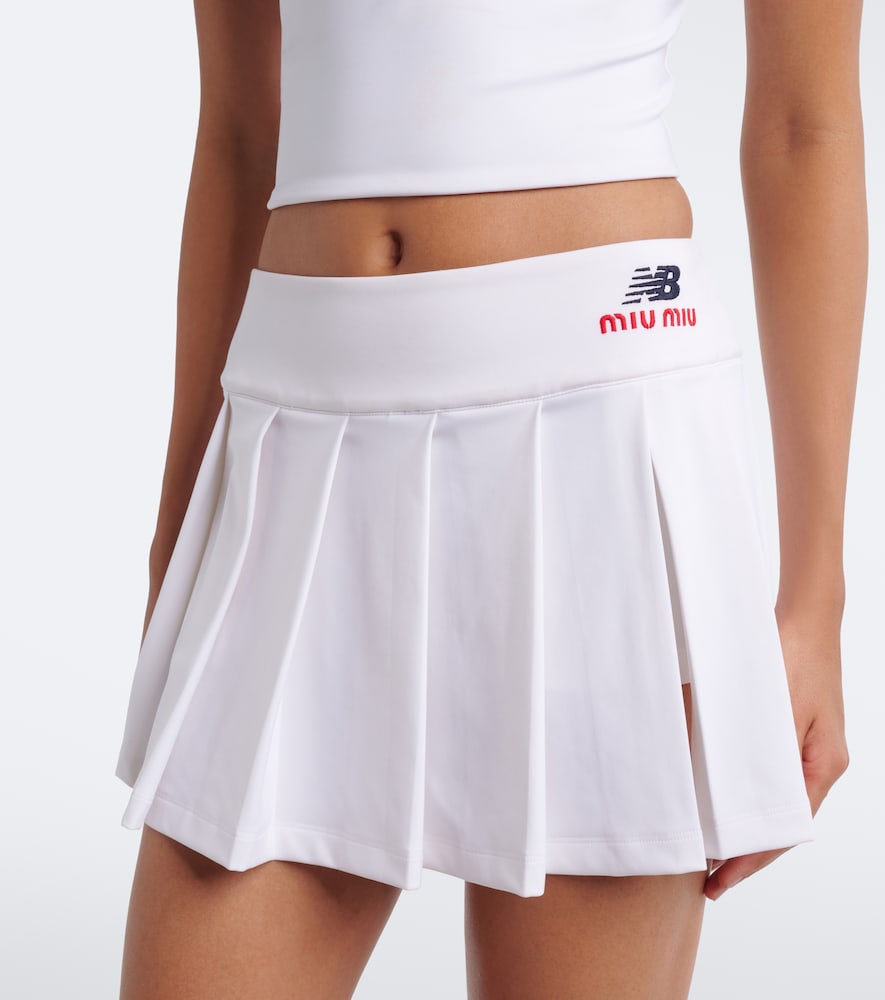 X New Balance Pleated Jersey Miniskirt