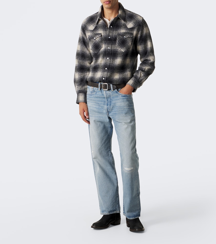 Plaid Wool-Blend Flannel Shirt