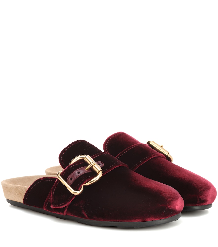 prada velvet mules