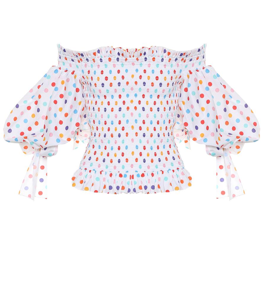 caroline constas polka dot top