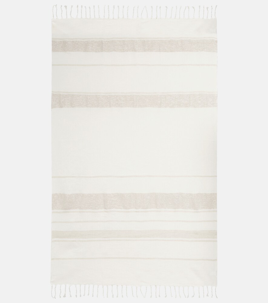  Brunello Cucinelli Brunello Cucinelli Striped Linen-blend Blanket 