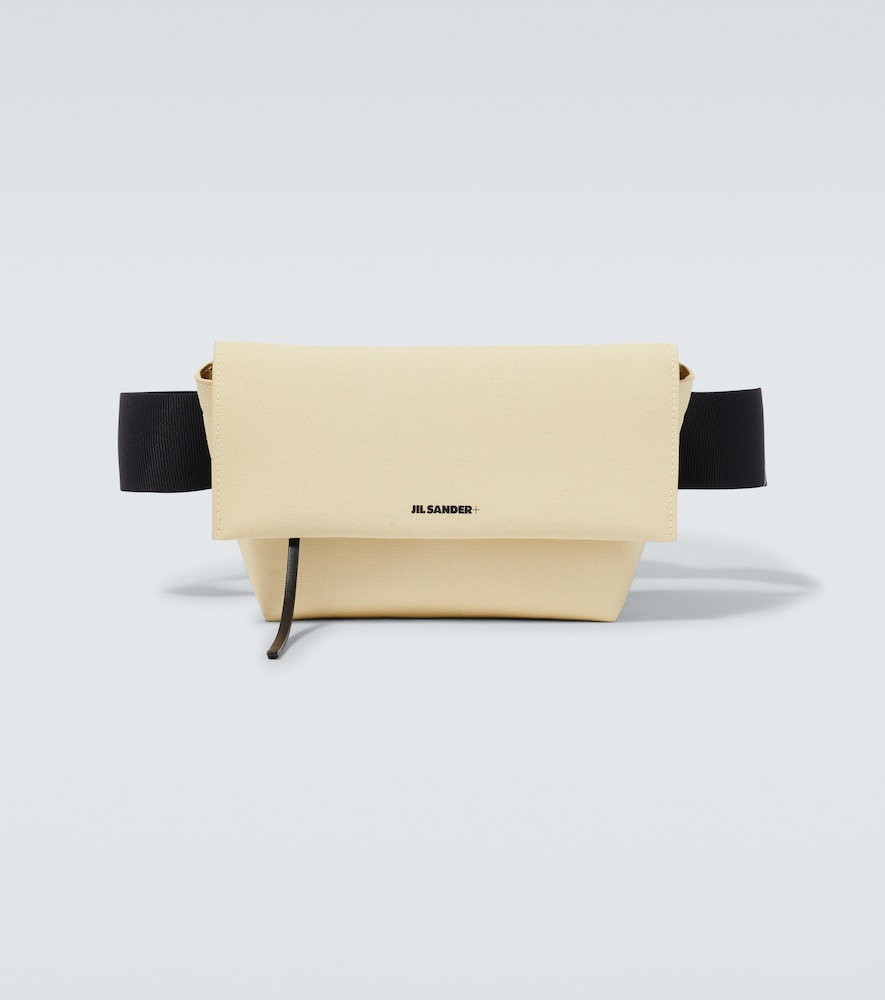 Jil Sander Leather-trimmed Canvas Belt Bag In Vanilla