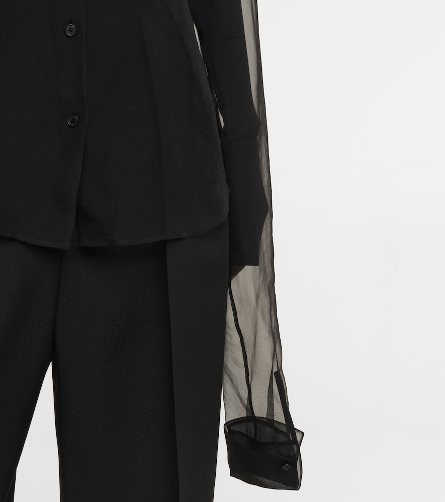 Shop The Row Alastor Silk Organza Blouse In Black