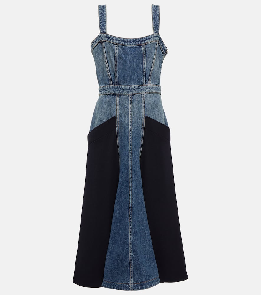 Chloé Paneled denim midi dress