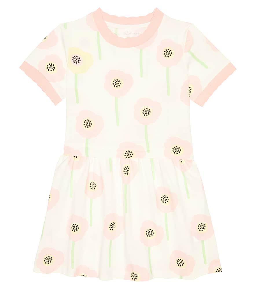 Stella Mccartney Printed Cotton Dress In Ivory/colourful