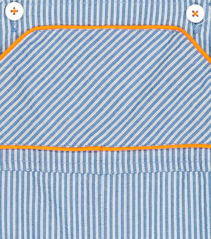 La Coqueta Baby Ringo Dungarees In Blue Stripe