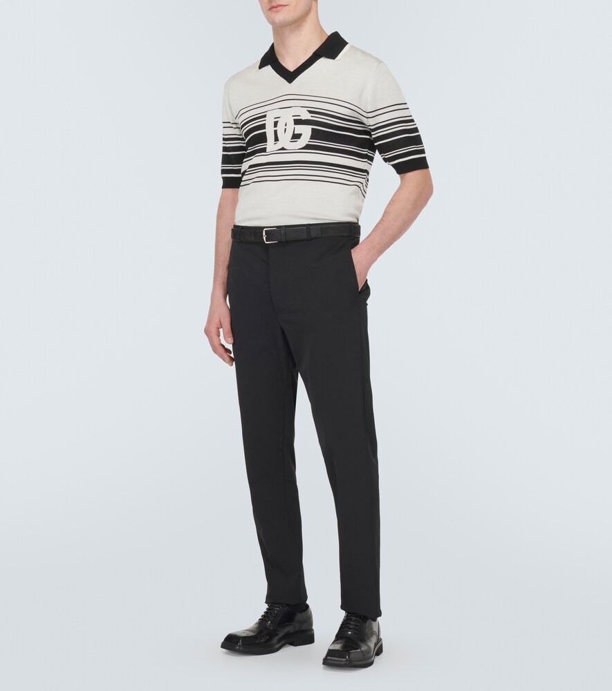 Dolce&gabbana Dolce&gabbana Polohemd Aus Seiden-jacquard 