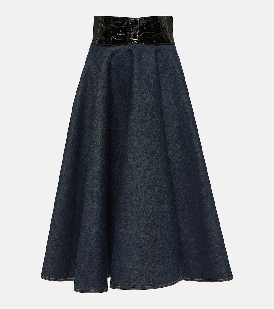 Alaïa Denim midi skirt