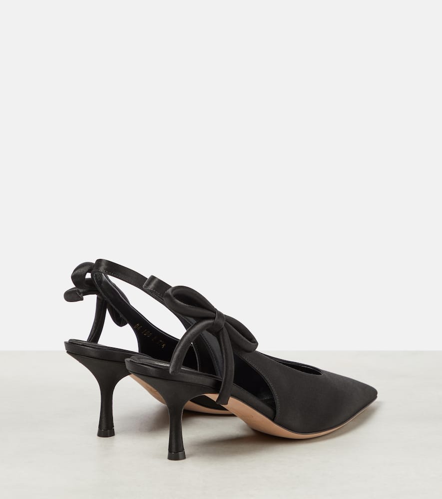 Valentino Nite-out 70 Satin Slingback Pumps In Black