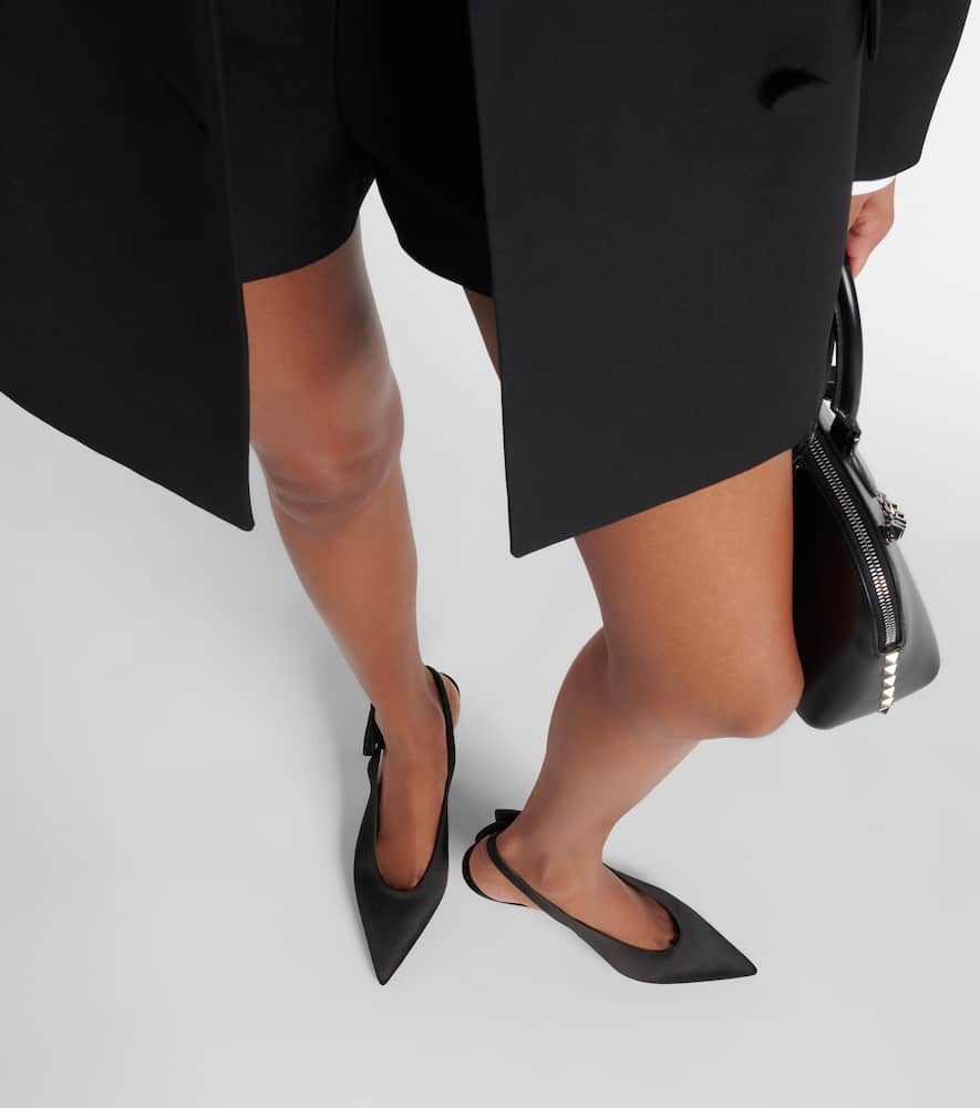 Valentino Nite-out 70 Satin Slingback Pumps In Black