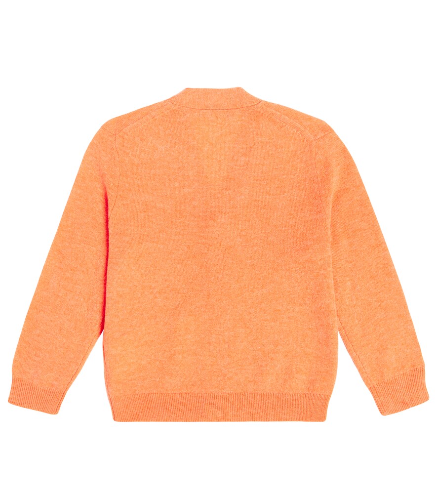  Acne Studios Kids Acne Studios Kids Cardigan Face Logo Aus Wolle 