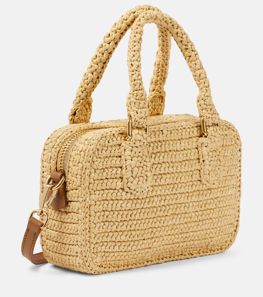 Miu Miu Arcadie Crochet Shoulder Bag In Beige