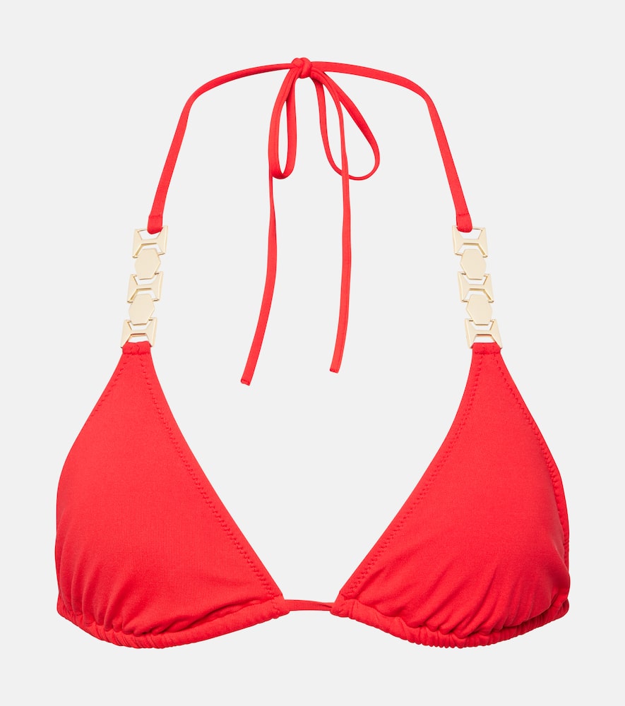 Shop Melissa Odabash Anguilla Triangle Bikini Top In Red