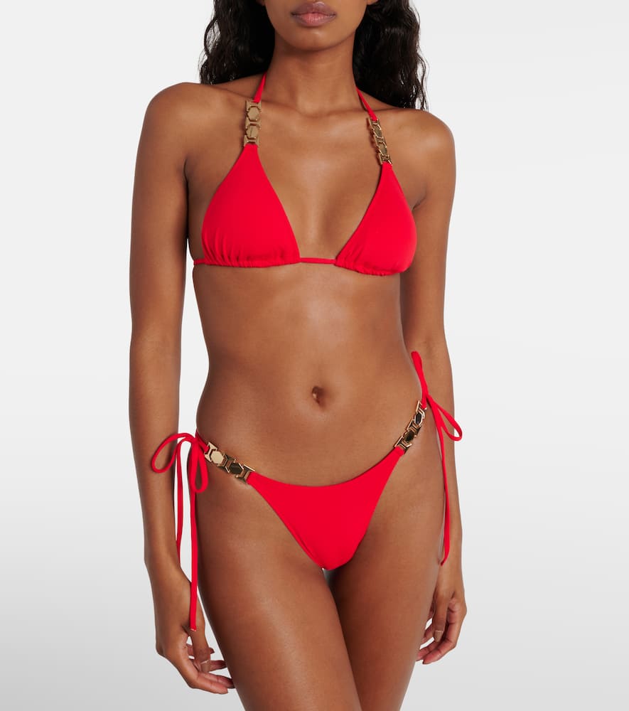 Shop Melissa Odabash Anguilla Triangle Bikini Top In Red