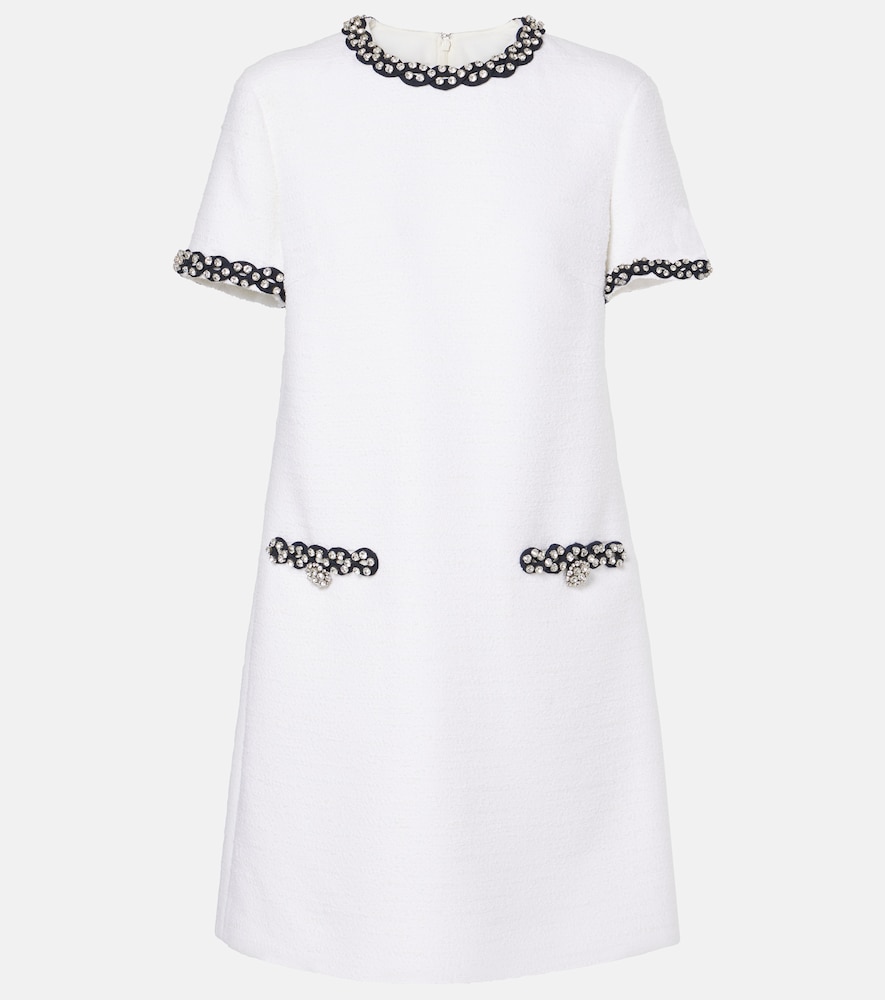 Valentino Women's White Embellished Tweed Minidress UK Size 14 - Mytheresa