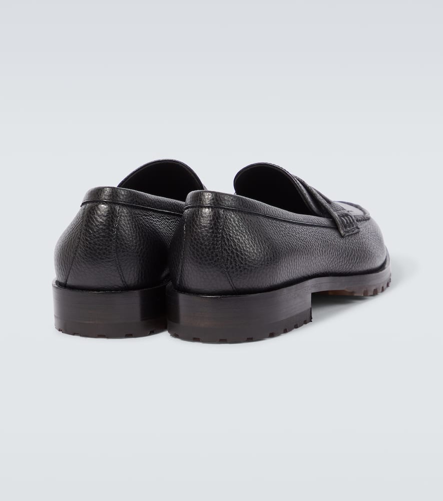 Manolo Blahnik Randy Leather Penny Loafers In Black
