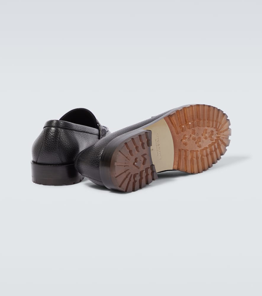 Manolo Blahnik Randy Leather Penny Loafers In Black