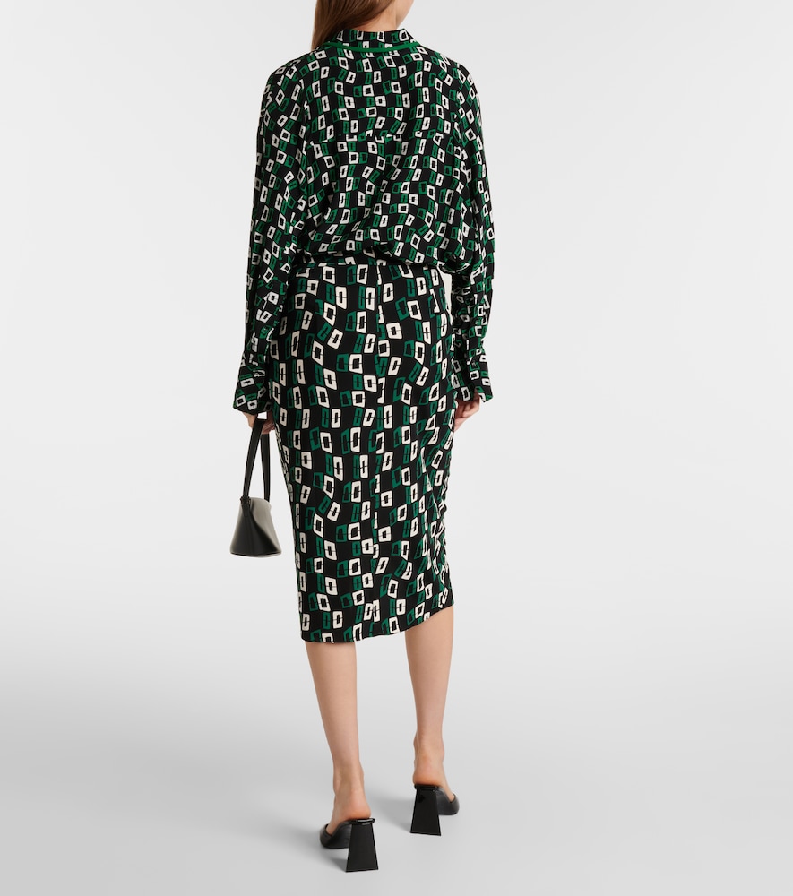 Willow Printed Ruched Midi