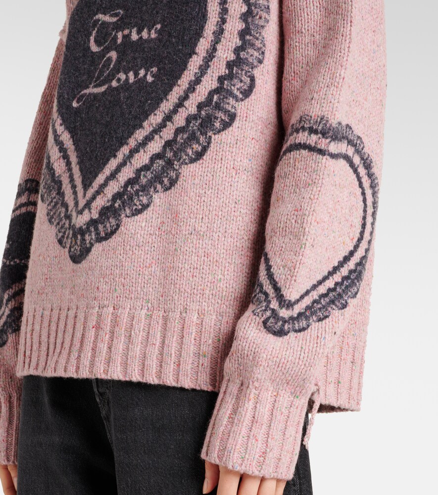 Printed Wool-Blend Sweater
