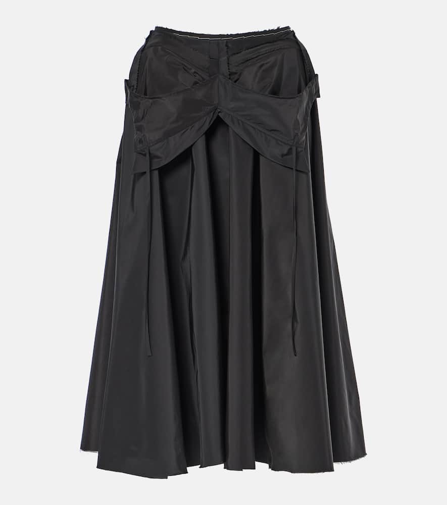Deconstructed taffeta midi skirt