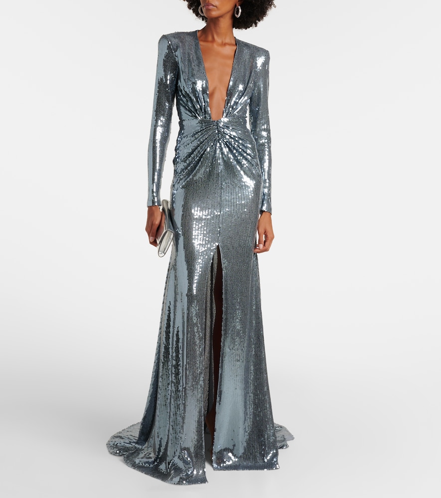  Alex Perry Alex Perry Sequined Gathered Gown 