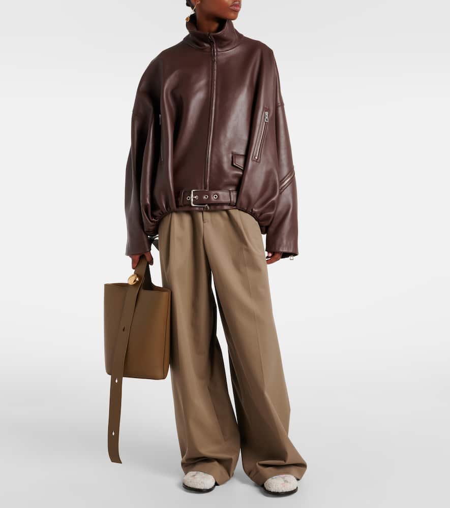 Loewe Balloon Jacket In Nappa Lambskin In Brown