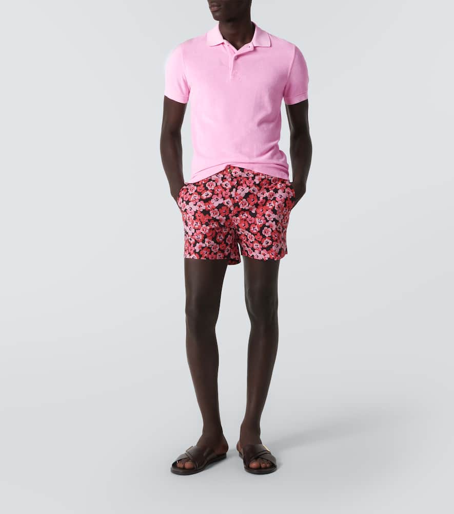 Tom Ford Classic Piquet Polo With Three-button Placket In Quartz Pink