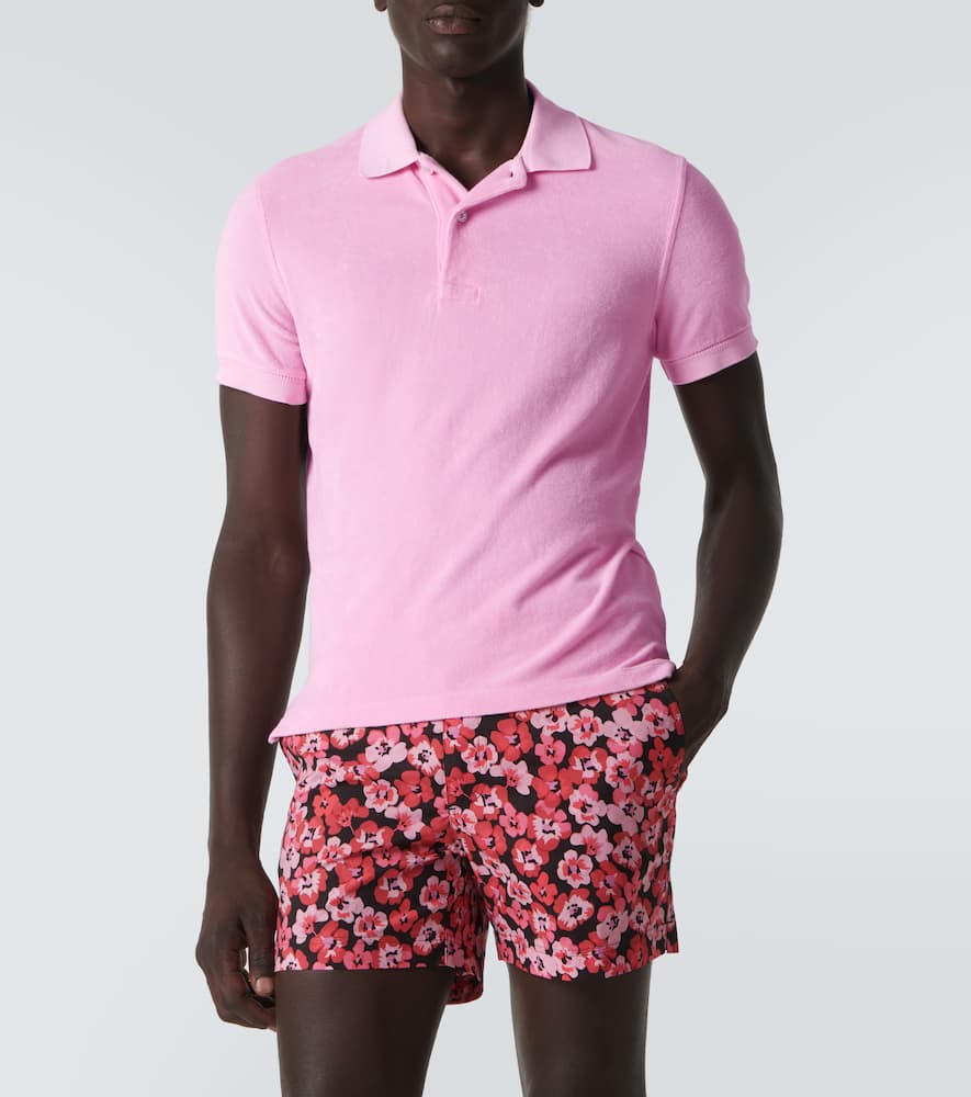 Tom Ford Classic Piquet Polo With Three-button Placket In Quartz Pink