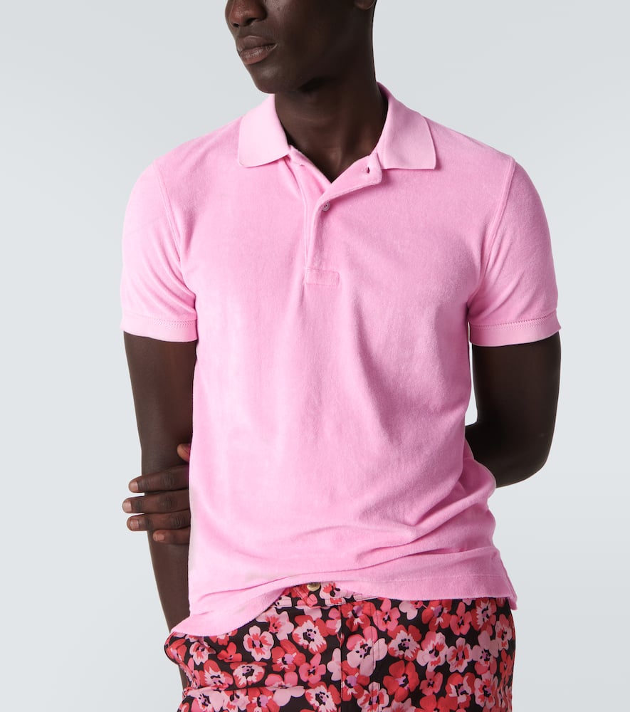 Tom Ford Classic Piquet Polo With Three-button Placket In Quartz Pink
