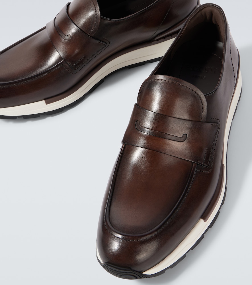  Berluti Berluti Fast Track Leather Penny Loafers 