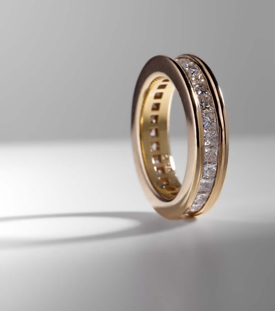 Octavia Elizabeth Ivy Eternity 18kt Gold Ring With Diamonds In Gold