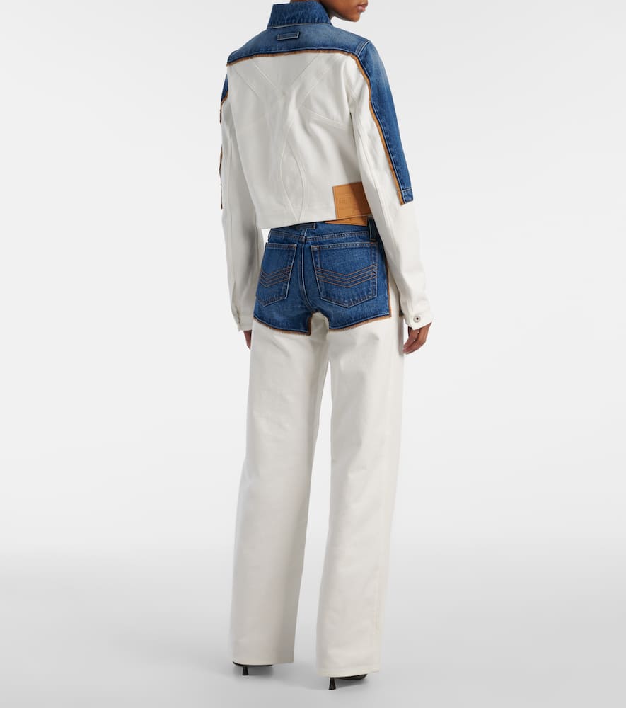 Jean Paul Gaultier Petit Grand Trompe Loeil Denim Jacket In Ecru/vintageblue