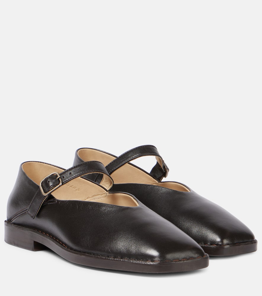 Ballerina leather Mary Jane flats