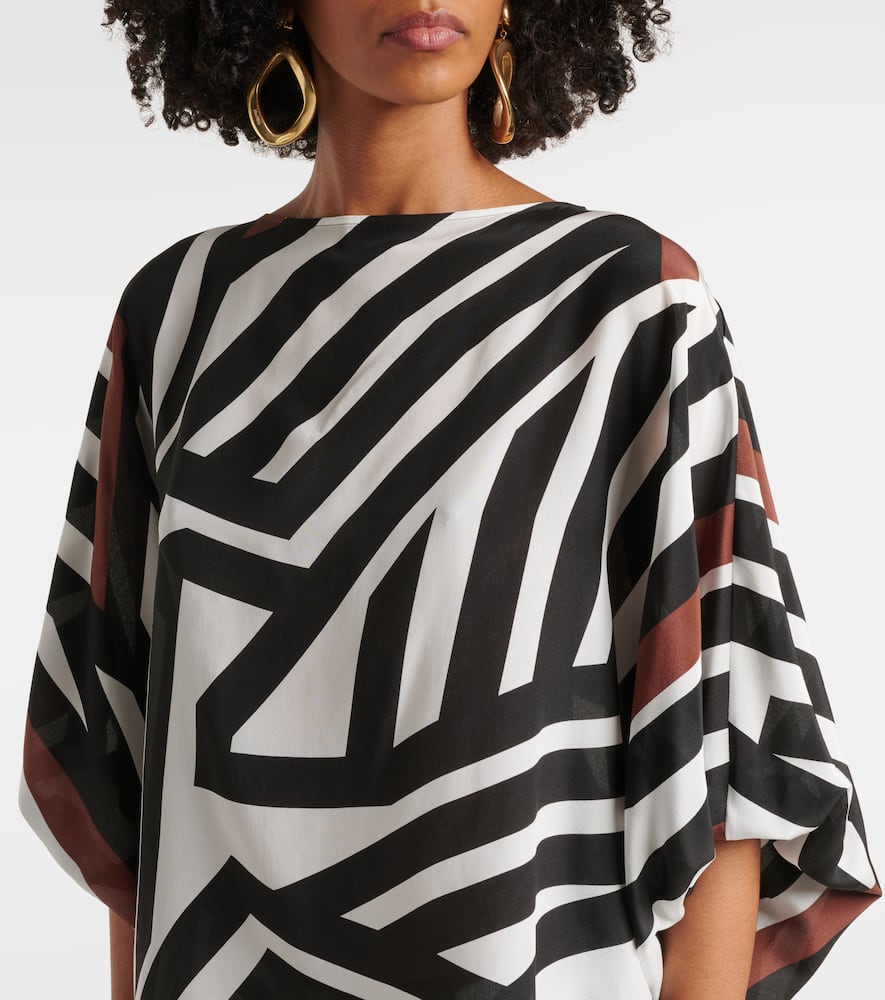 Max Mara Camino Striped Silk Top In Multicoloured