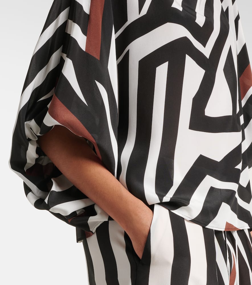 Max Mara Camino Striped Silk Top In Multicoloured