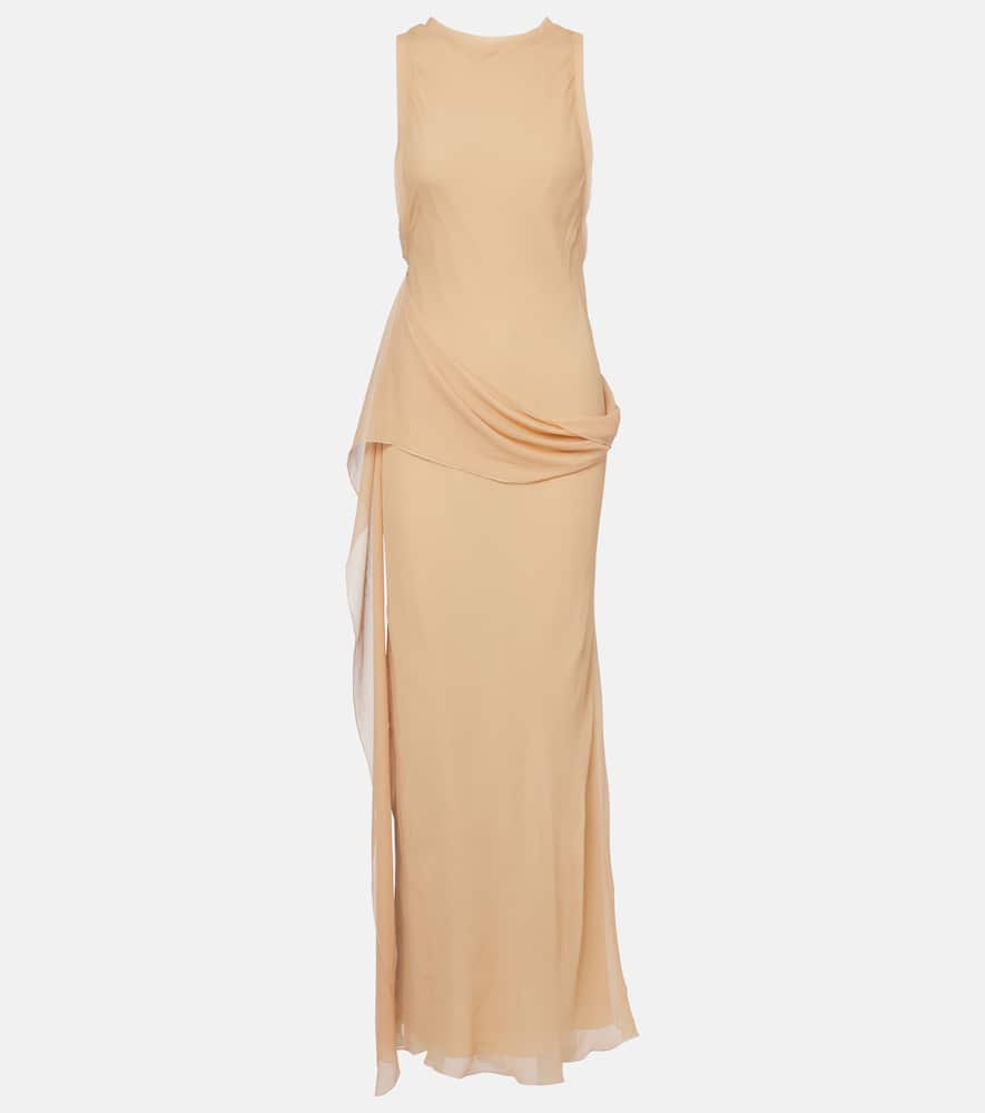 Draped silk gown