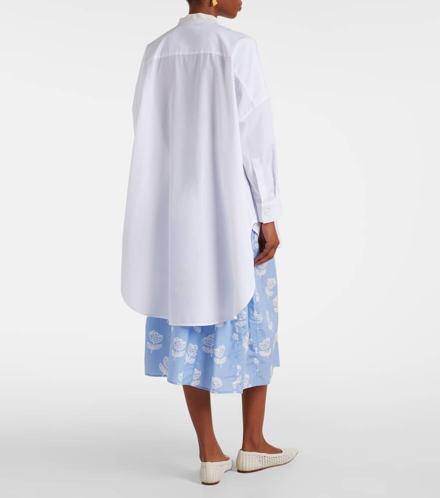 Marni Tie-neck Cotton Shirt Dress In White