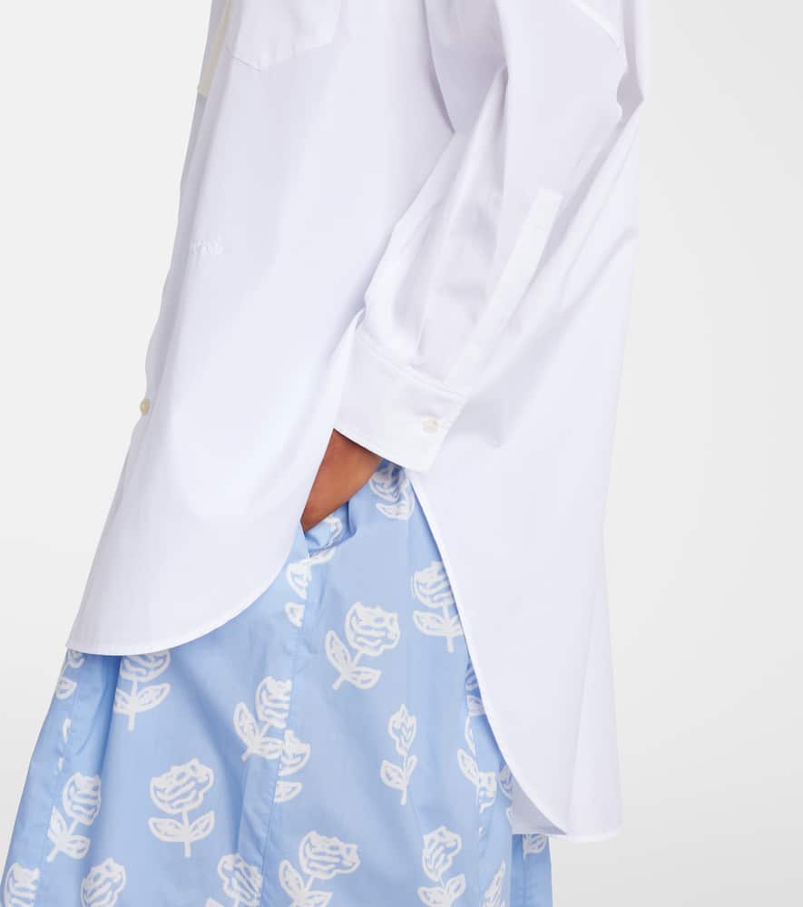 Marni Tie-neck Cotton Shirt Dress In White