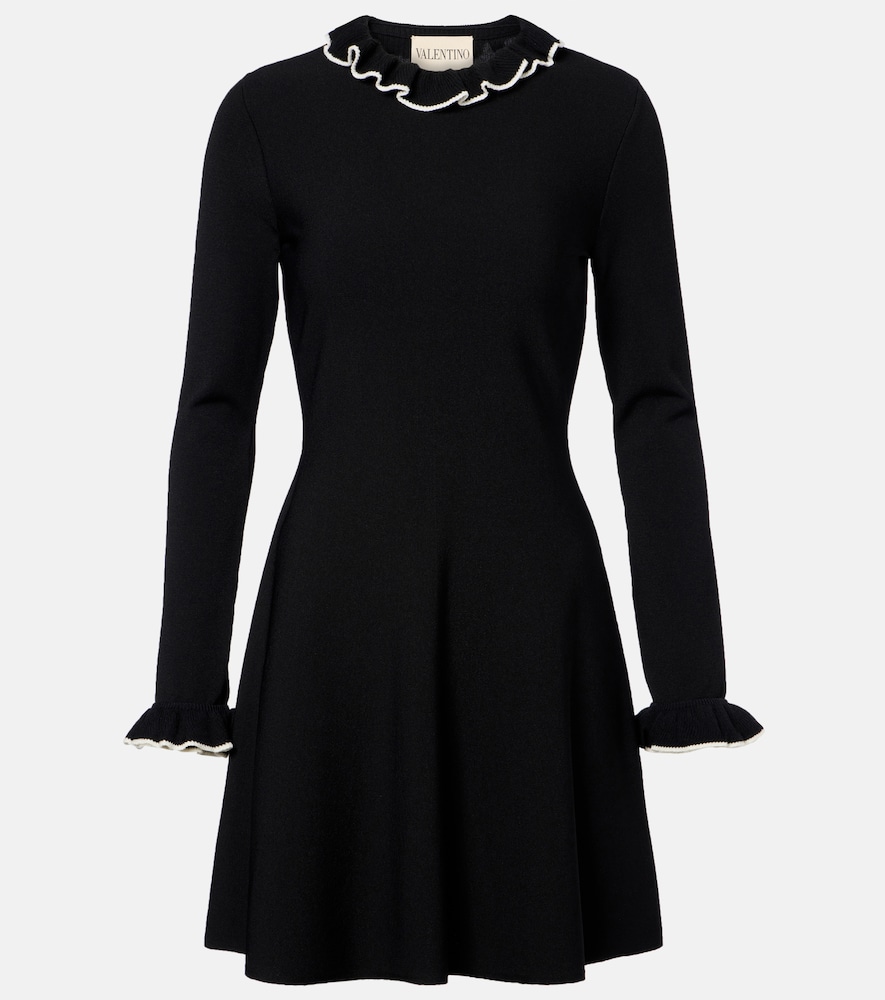 Valentino Women's Black Ruffled Minidress UK Size 16 - Mytheresa