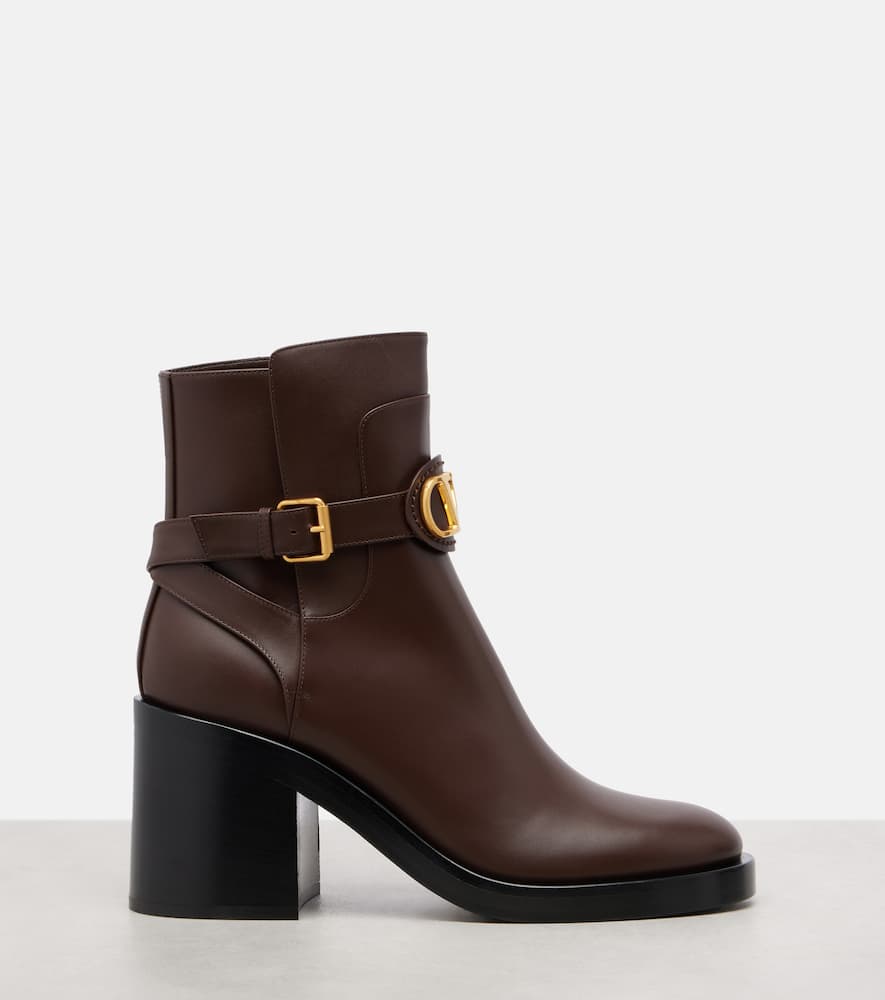 Valentino Bootie Vlogo Signature T. 70 Vitel In Brown