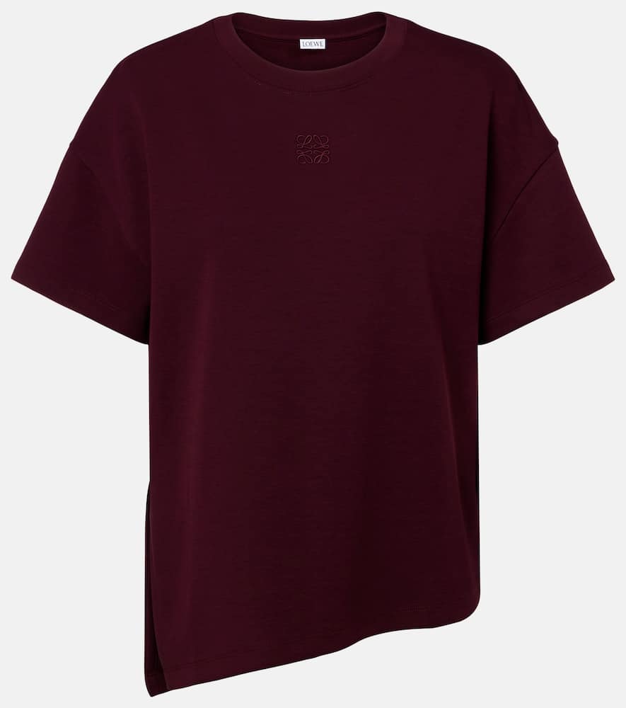 Anagram asymmetric cotton-blend T-shirt
