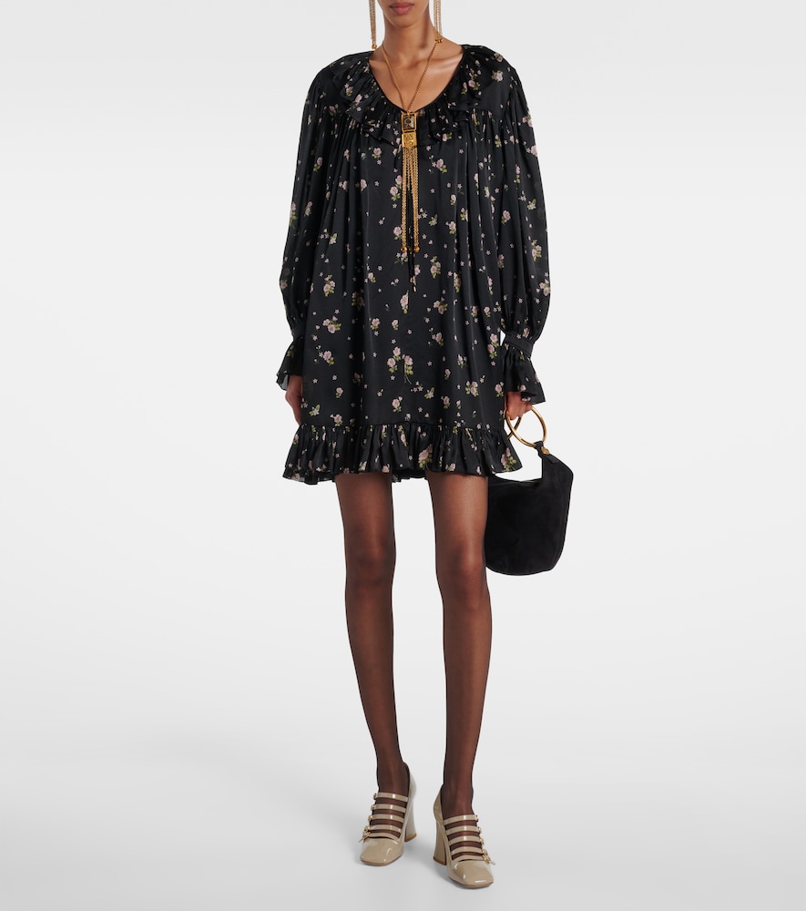 Chloé Gathered silk charmeuse minidress