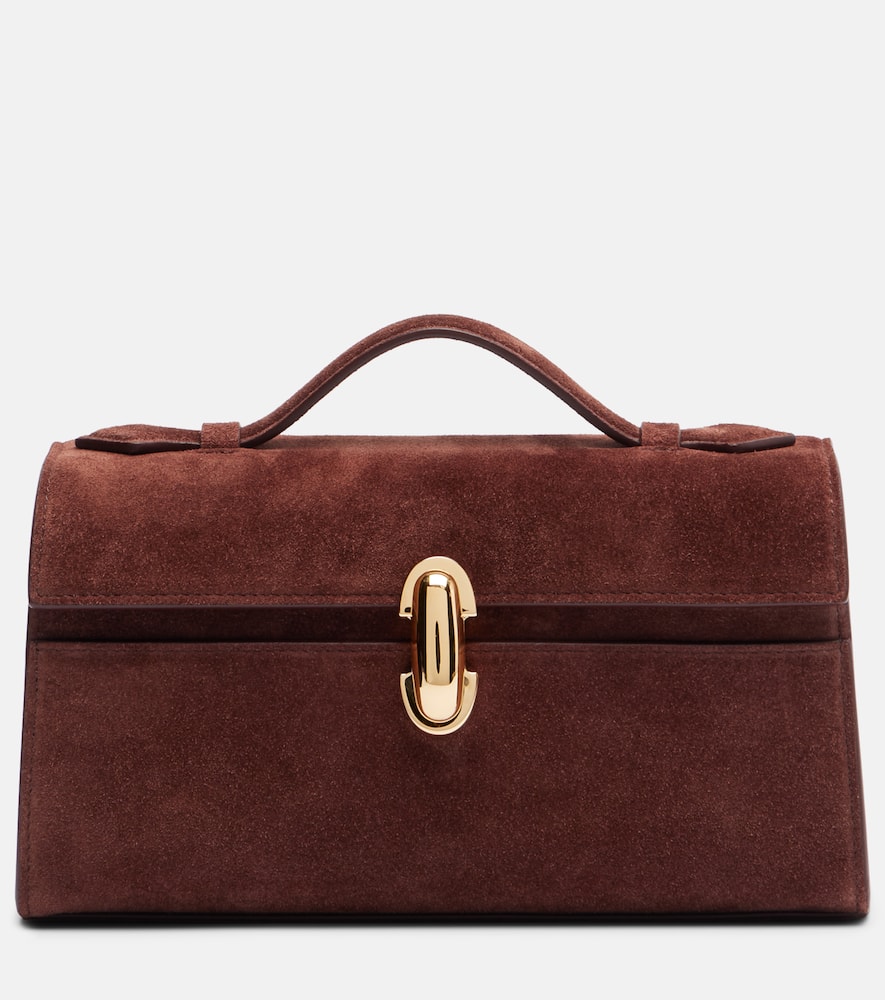 Savette Top-handle Clasp Tote Bag In Brown