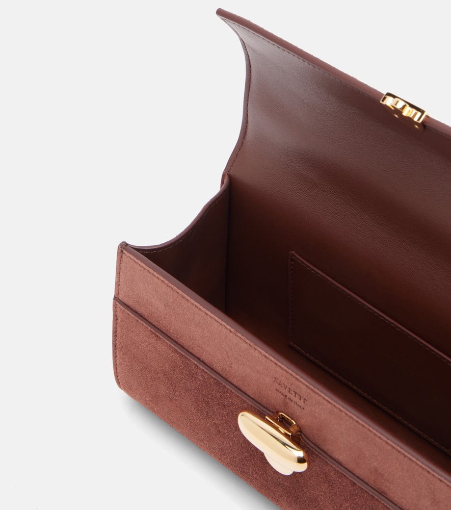 Savette Top-handle Clasp Tote Bag In Brown